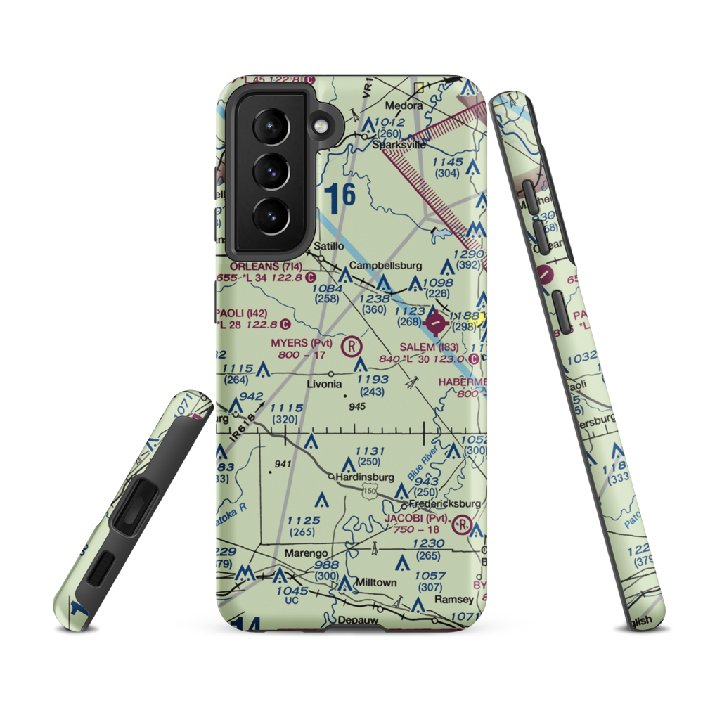 Myers Farm Airport (7IN6) VFR Sectional Samsung Phone Case Samsung Galaxy S21 FE model shown