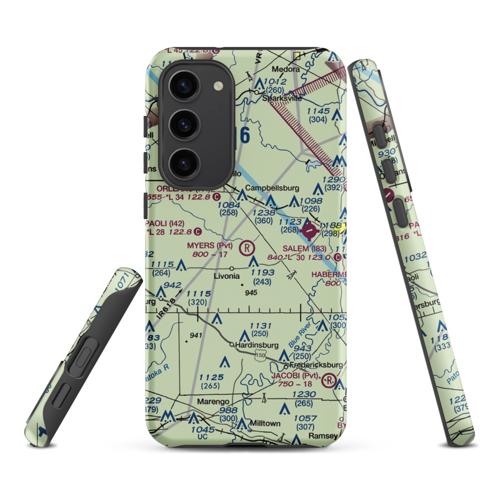 Myers Farm Airport (7IN6) VFR Sectional Samsung Phone Case Samsung Galaxy S23 Plus model shown
