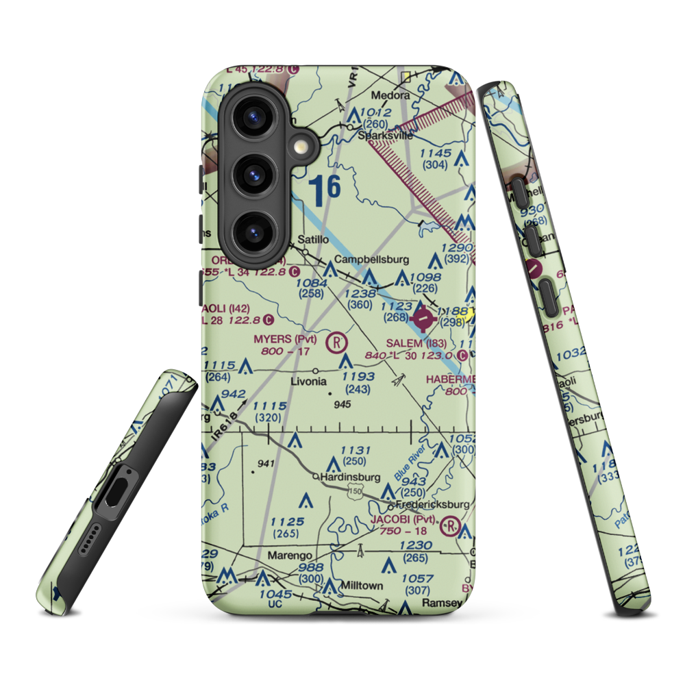 Myers Farm Airport (7IN6) VFR Sectional Samsung Phone Case Samsung Galaxy S24 Plus model shown
