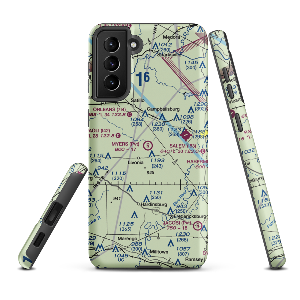 Myers Farm Airport (7IN6) VFR Sectional Samsung Phone Case Samsung Galaxy S21 Plus model shown