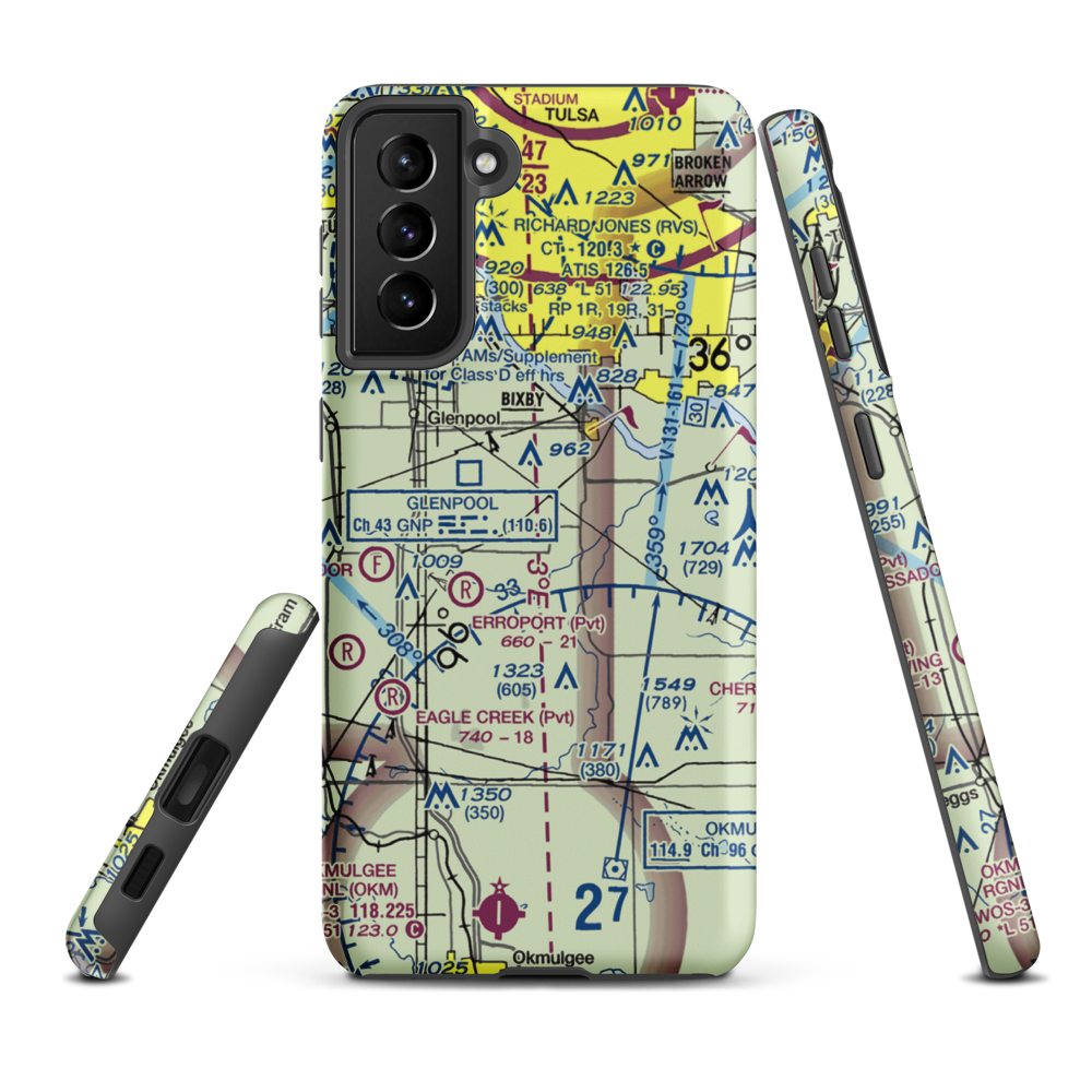 Myers Field Airstrip (2OL2) VFR Sectional Samsung Phone Case Samsung Galaxy S21 FE model shown
