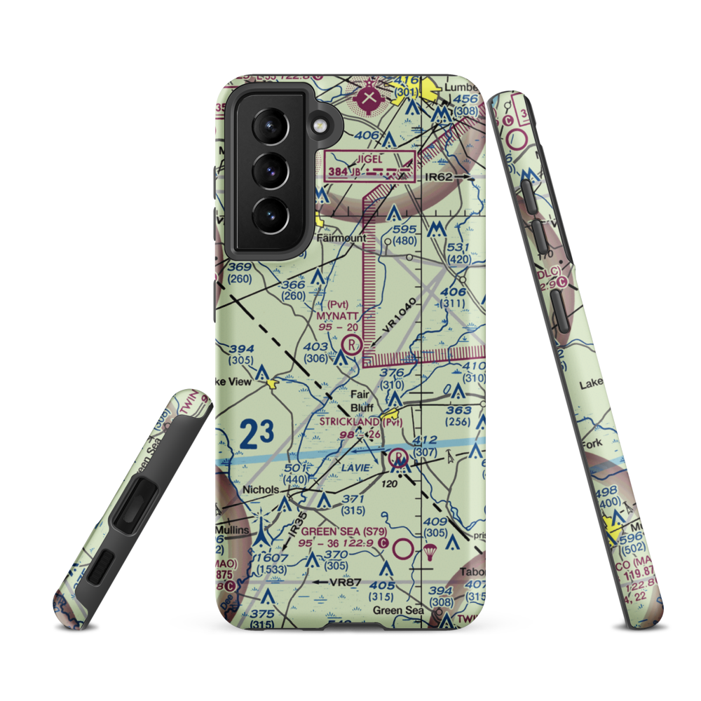 Mynatt Field (53NC) VFR Sectional Samsung Phone Case Samsung Galaxy S21 FE model shown