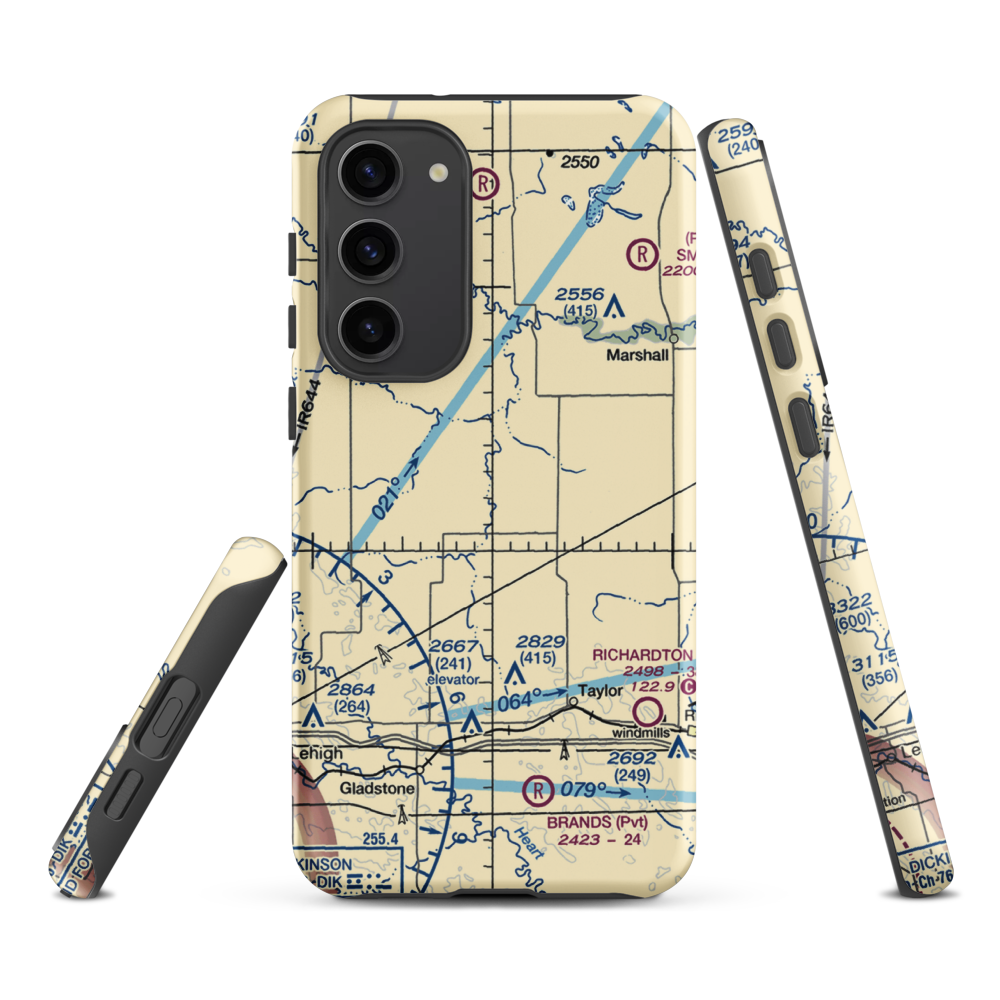 Myran Airstrip (1NA9) VFR Sectional Samsung Phone Case Samsung Galaxy S23 Plus model shown