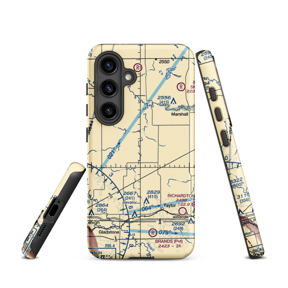 Myran Airstrip (1NA9) VFR Sectional Samsung Phone Case Samsung Galaxy S24 model shown