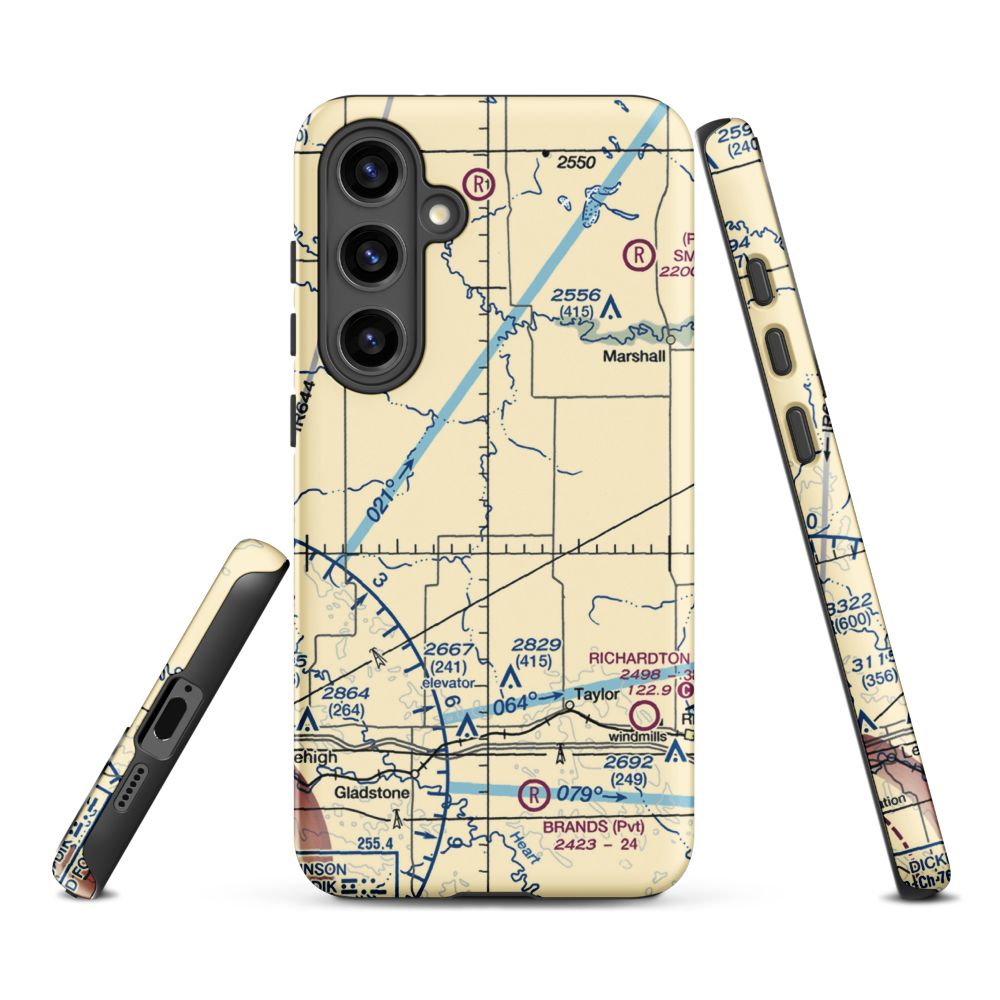 Myran Airstrip (1NA9) VFR Sectional Samsung Phone Case Samsung Galaxy S24 Plus model shown