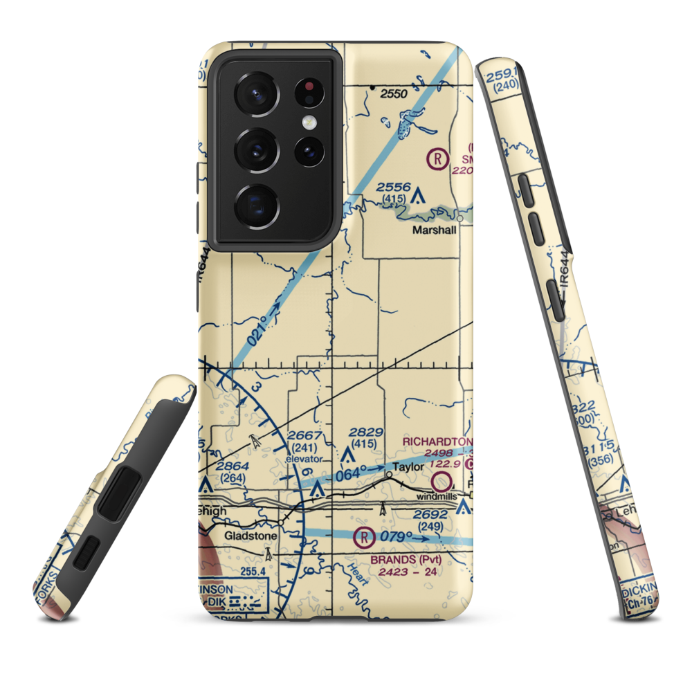 Myran Airstrip (1NA9) VFR Sectional Samsung Phone Case Samsung Galaxy S21 Ultra model shown