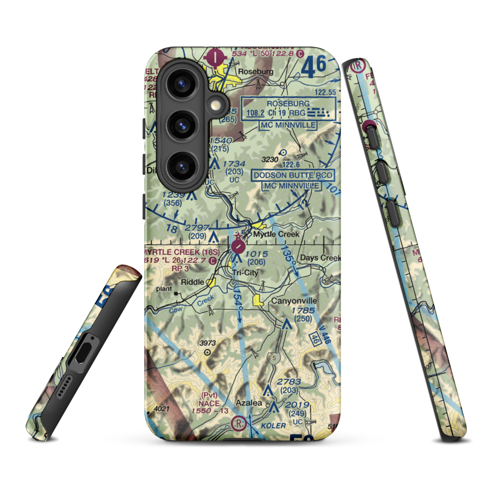 Myrtle Creek Municipal Airport (16S) VFR Sectional Samsung Phone Case Samsung Galaxy S24 Plus model shown