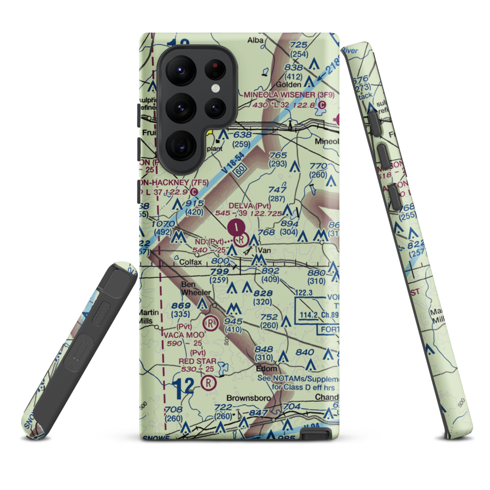 N D Ranch Airport (51TX) VFR Sectional Samsung Phone Case Samsung Galaxy S22 Ultra model shown