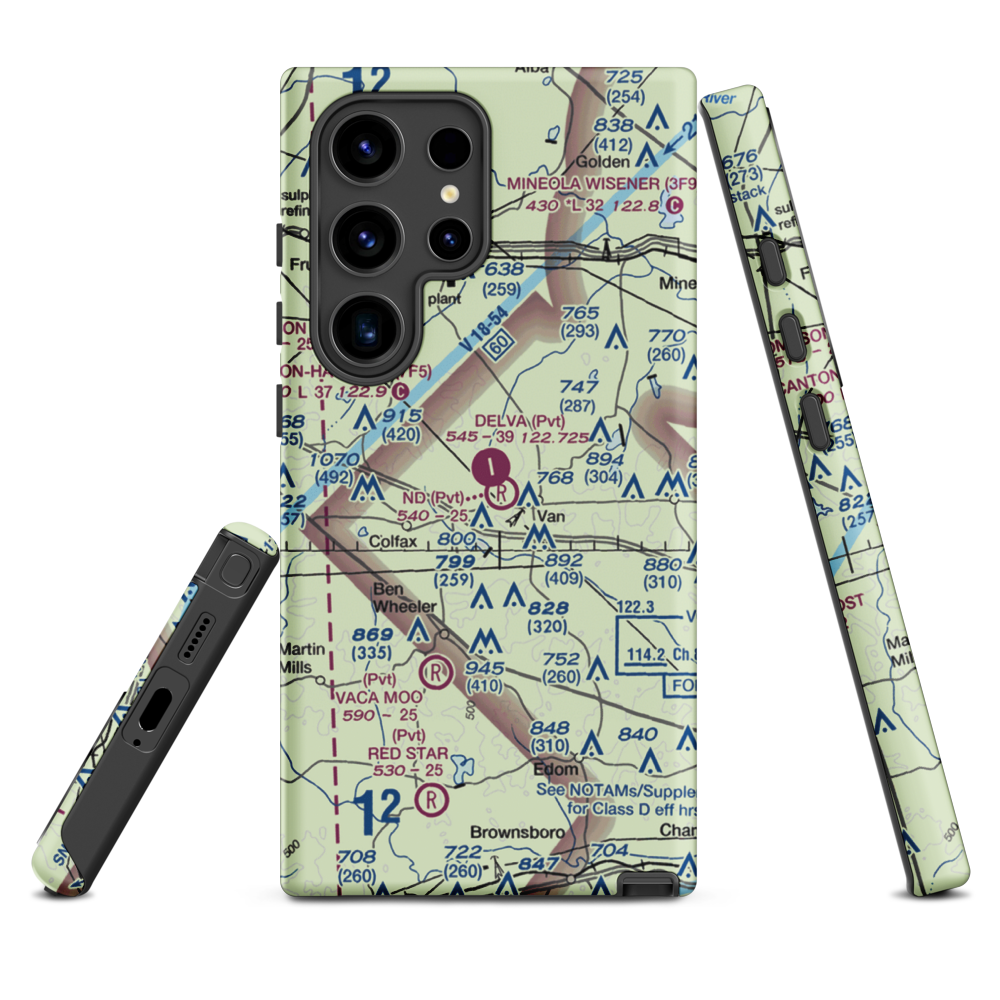 N D Ranch Airport (51TX) VFR Sectional Samsung Phone Case Samsung Galaxy S24 Ultra model shown