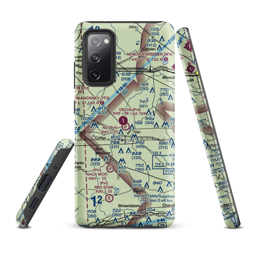 N D Ranch Airport (51TX) VFR Sectional Samsung Phone Case Samsung Galaxy S20 FE model shown