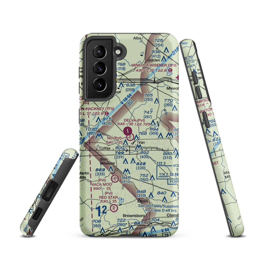 N D Ranch Airport (51TX) VFR Sectional Samsung Phone Case Samsung Galaxy S21 model shown