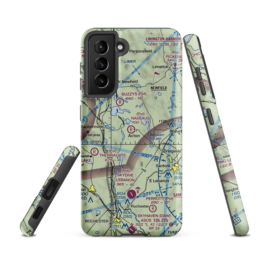 Nadeau's Airfield (02ME) VFR Sectional Samsung Phone Case Samsung Galaxy S21 FE model shown