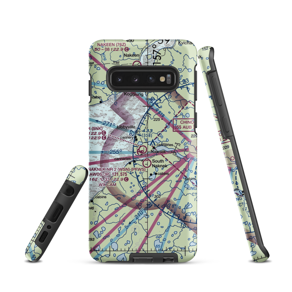 Naknek Airport (5NK) VFR Sectional Samsung Phone Case Samsung Galaxy S10 model shown