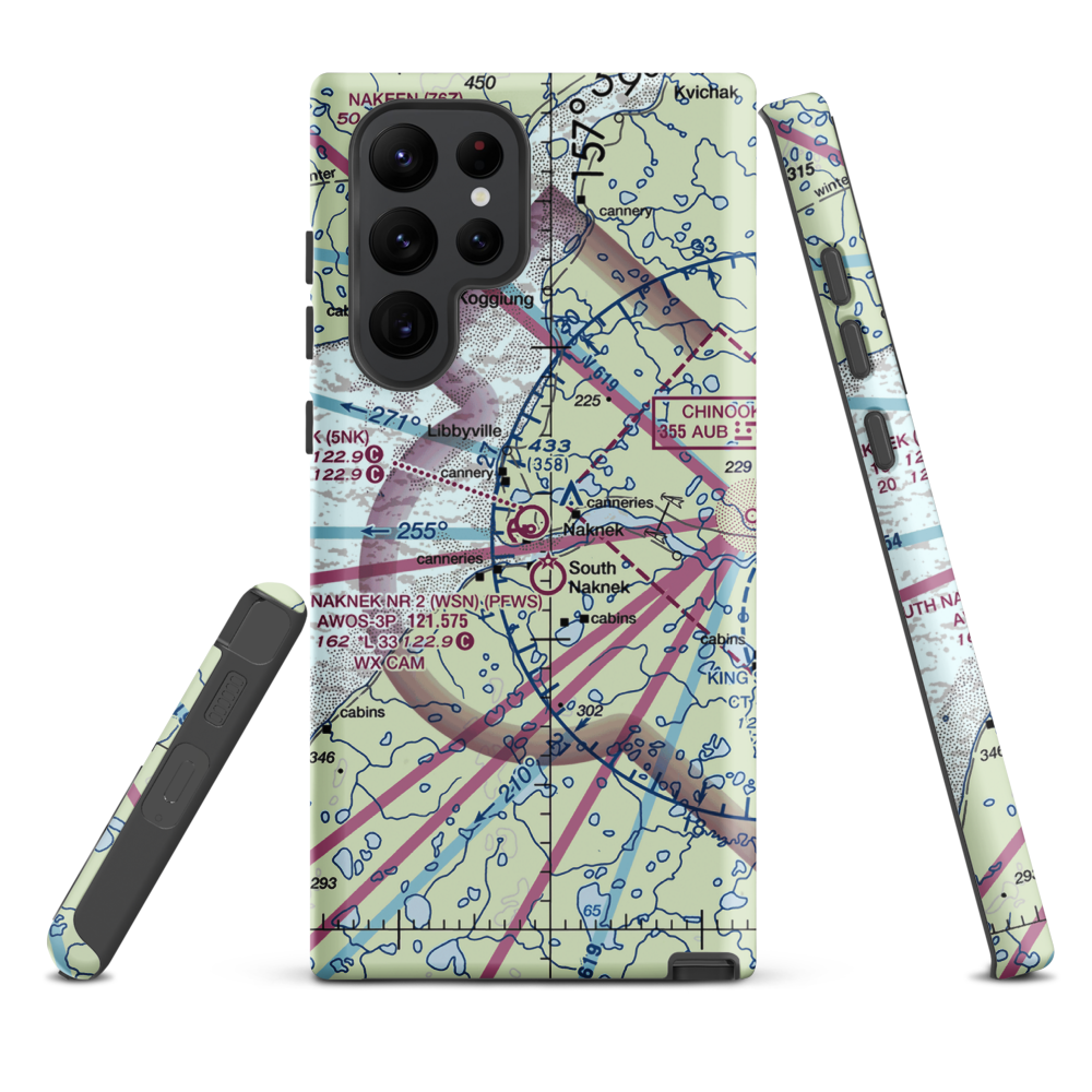 Naknek Airport (5NK) VFR Sectional Samsung Phone Case Samsung Galaxy S22 Ultra model shown
