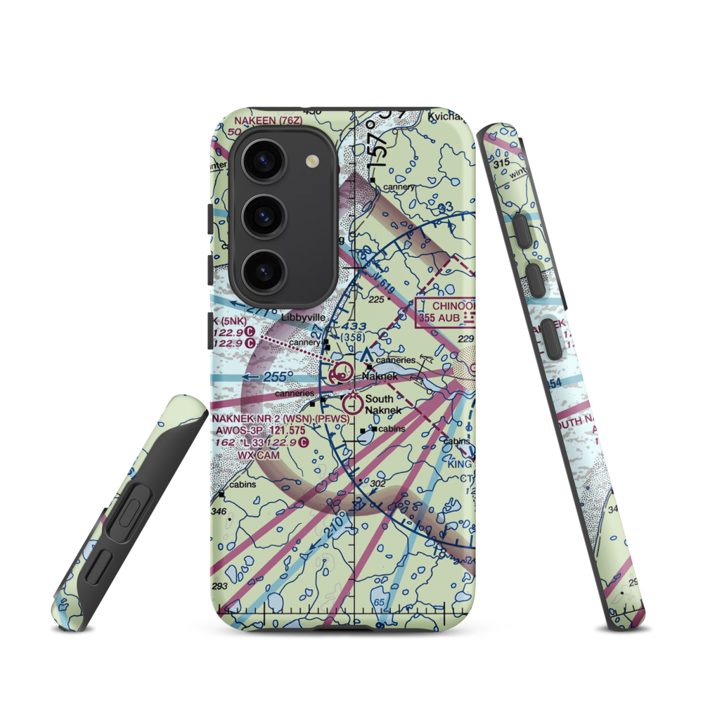Naknek Airport (5NK) VFR Sectional Samsung Phone Case Samsung Galaxy S23 model shown