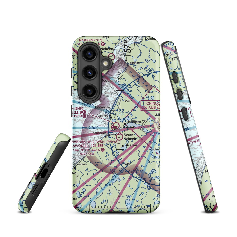 Naknek Airport (5NK) VFR Sectional Samsung Phone Case Samsung Galaxy S24 model shown