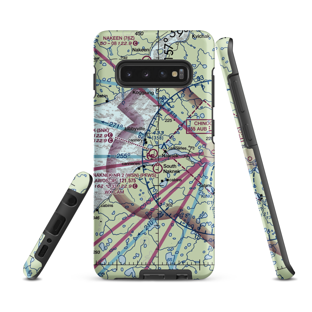 Naknek Airport (5NK) VFR Sectional Samsung Phone Case Samsung Galaxy S10 Plus model shown
