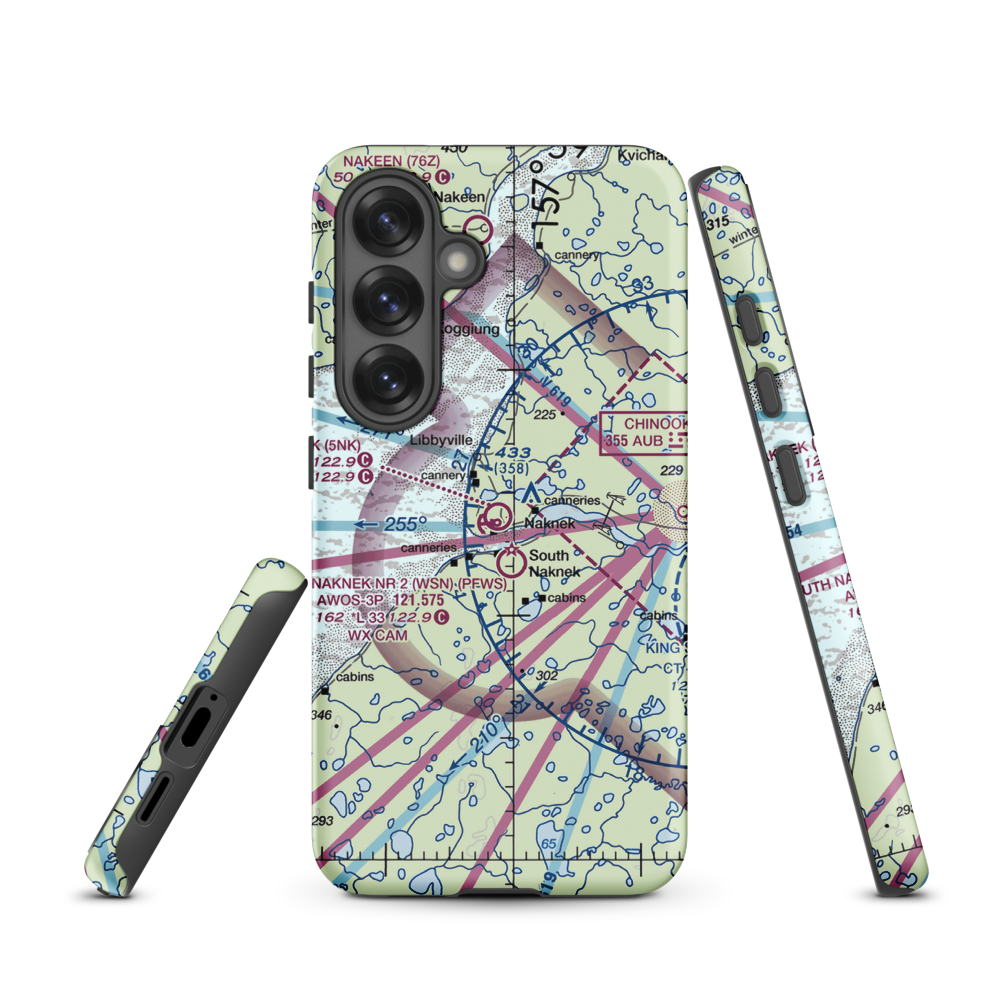 Naknek Airport (5NK) VFR Sectional Samsung Phone Case Samsung Galaxy S25 model shown