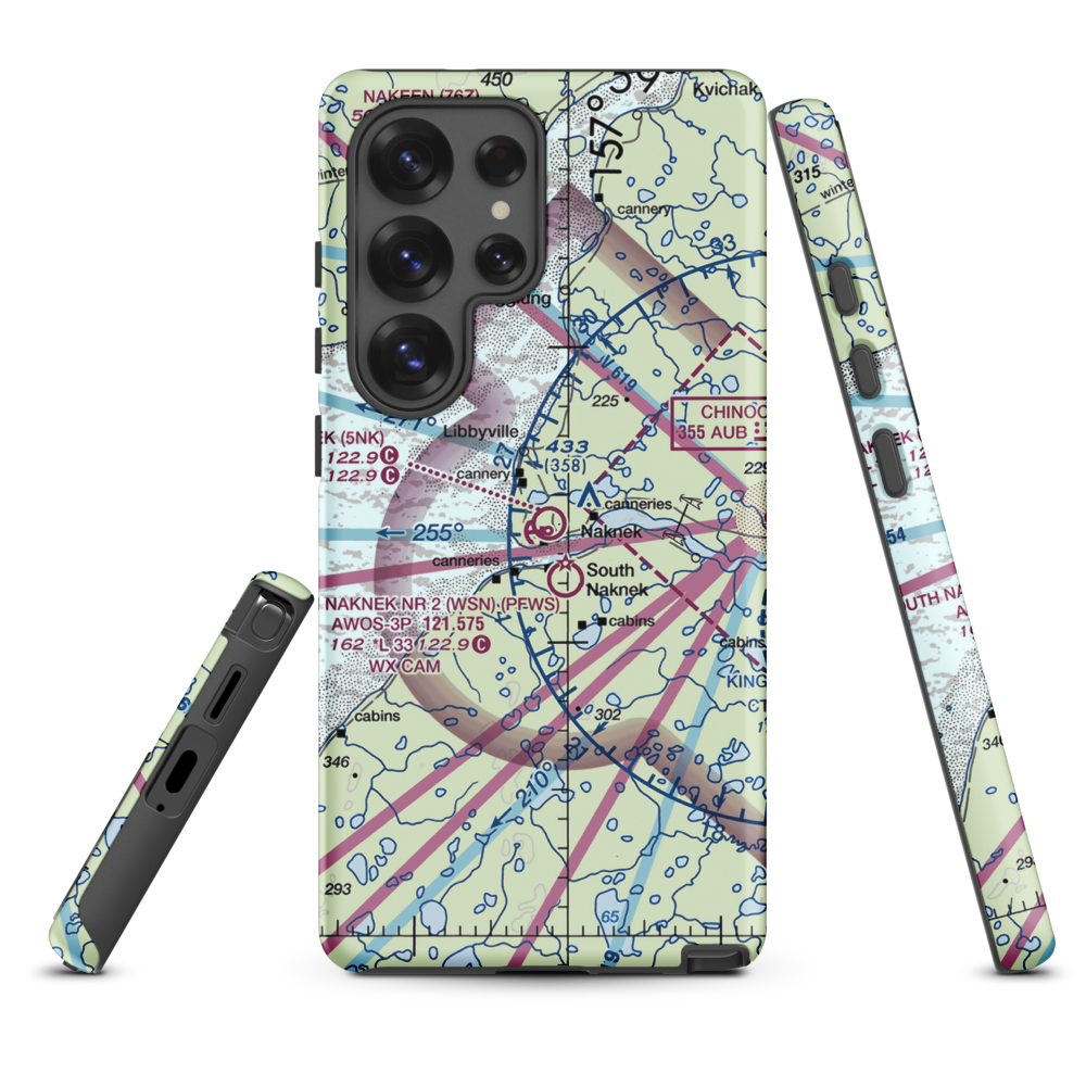 Naknek Airport (5NK) VFR Sectional Samsung Phone Case Samsung Galaxy S25 Ultra model shown