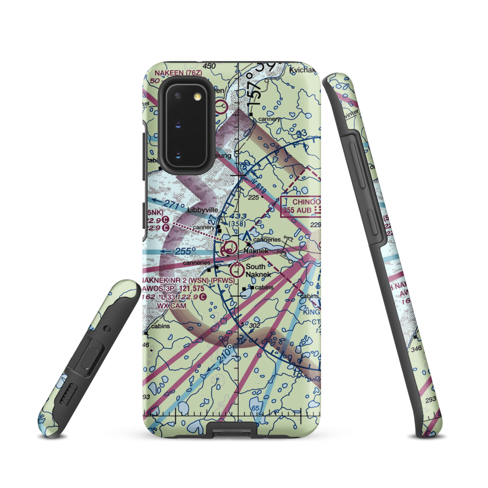 Naknek Airport (5NK) VFR Sectional Samsung Phone Case Samsung Galaxy S20 model shown