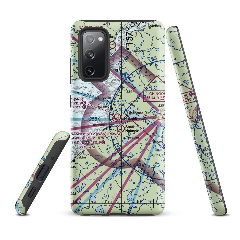 Naknek Airport (5NK) VFR Sectional Samsung Phone Case Samsung Galaxy S20 FE model shown