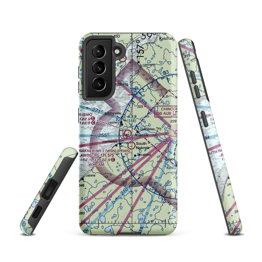 Naknek Airport (5NK) VFR Sectional Samsung Phone Case Samsung Galaxy S21 model shown