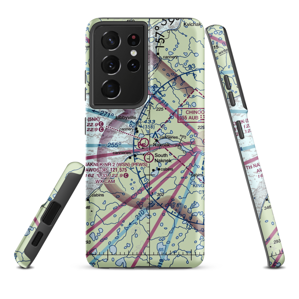 Naknek Airport (5NK) VFR Sectional Samsung Phone Case Samsung Galaxy S21 Ultra model shown