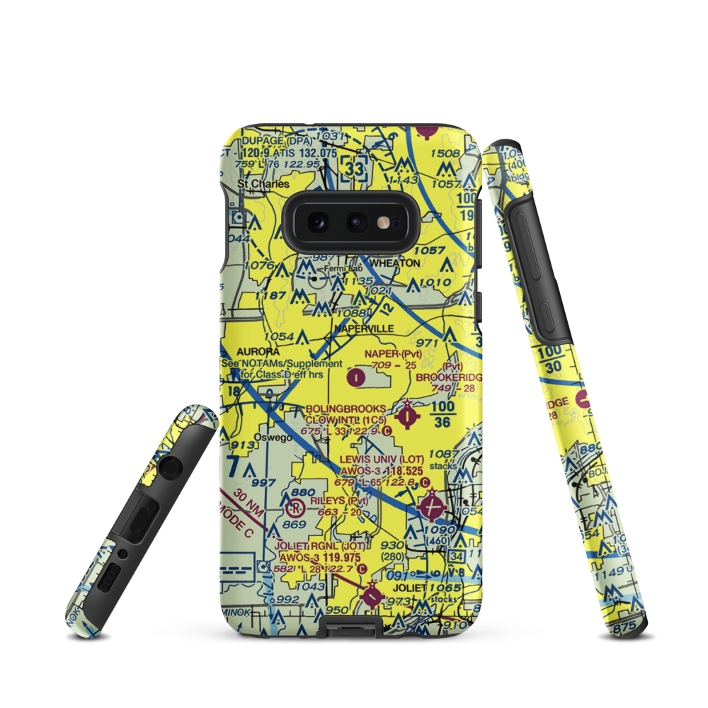Naper Aero Club Airport (LL10) VFR Sectional Samsung Phone Case Samsung Galaxy S10 Plus model shown