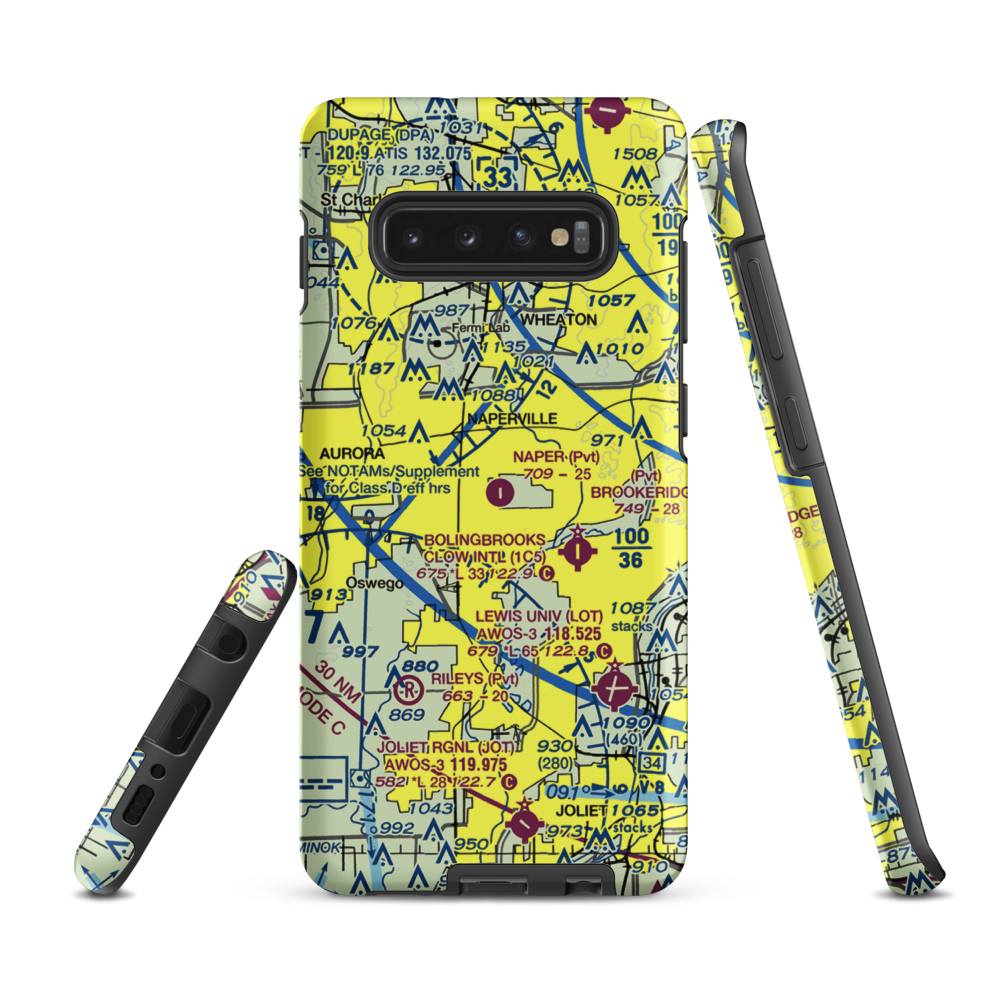 Naper Aero Club Airport (LL10) VFR Sectional Samsung Phone Case Samsung Galaxy S10 Plus model shown