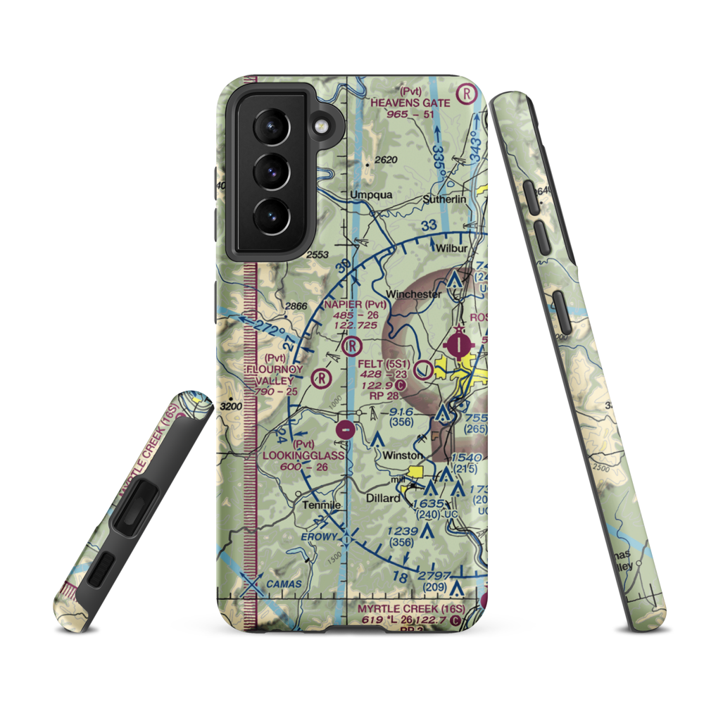 Napier Ranch Airport (OG40) VFR Sectional Samsung Phone Case Samsung Galaxy S21 FE model shown
