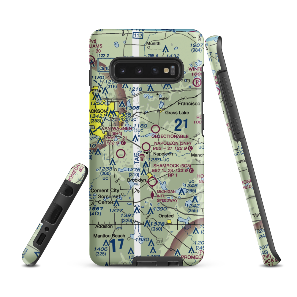 Napoleon Airport (3NP) VFR Sectional Samsung Phone Case Samsung Galaxy S10e model shown