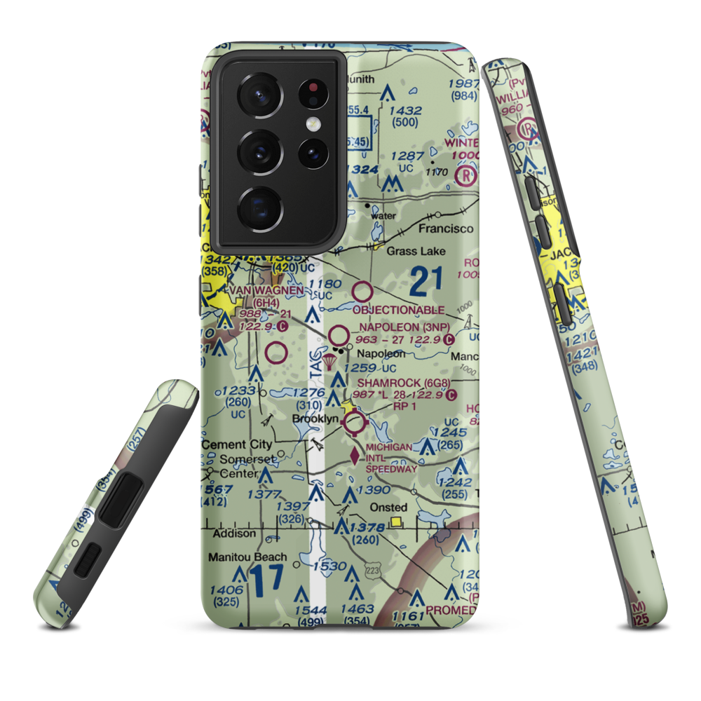 Napoleon Airport (3NP) VFR Sectional Samsung Phone Case Samsung Galaxy S21 Plus model shown