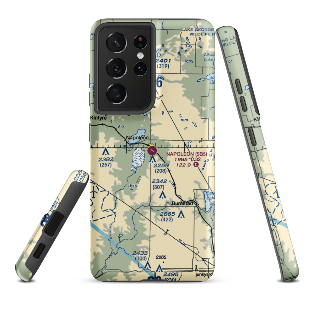 Napoleon Municipal Airport (5B5) VFR Sectional Samsung Phone Case Samsung Galaxy S21 Ultra model shown