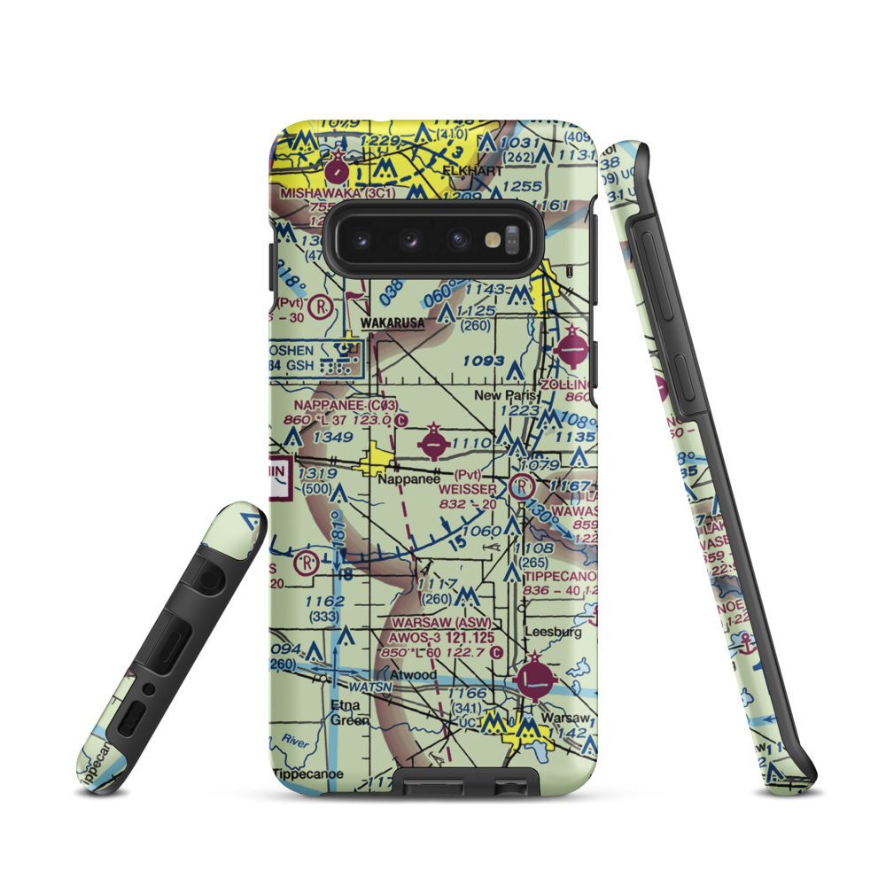 Nappanee Municipal Airport (C03) VFR Sectional Samsung Phone Case Samsung Galaxy S10 model shown