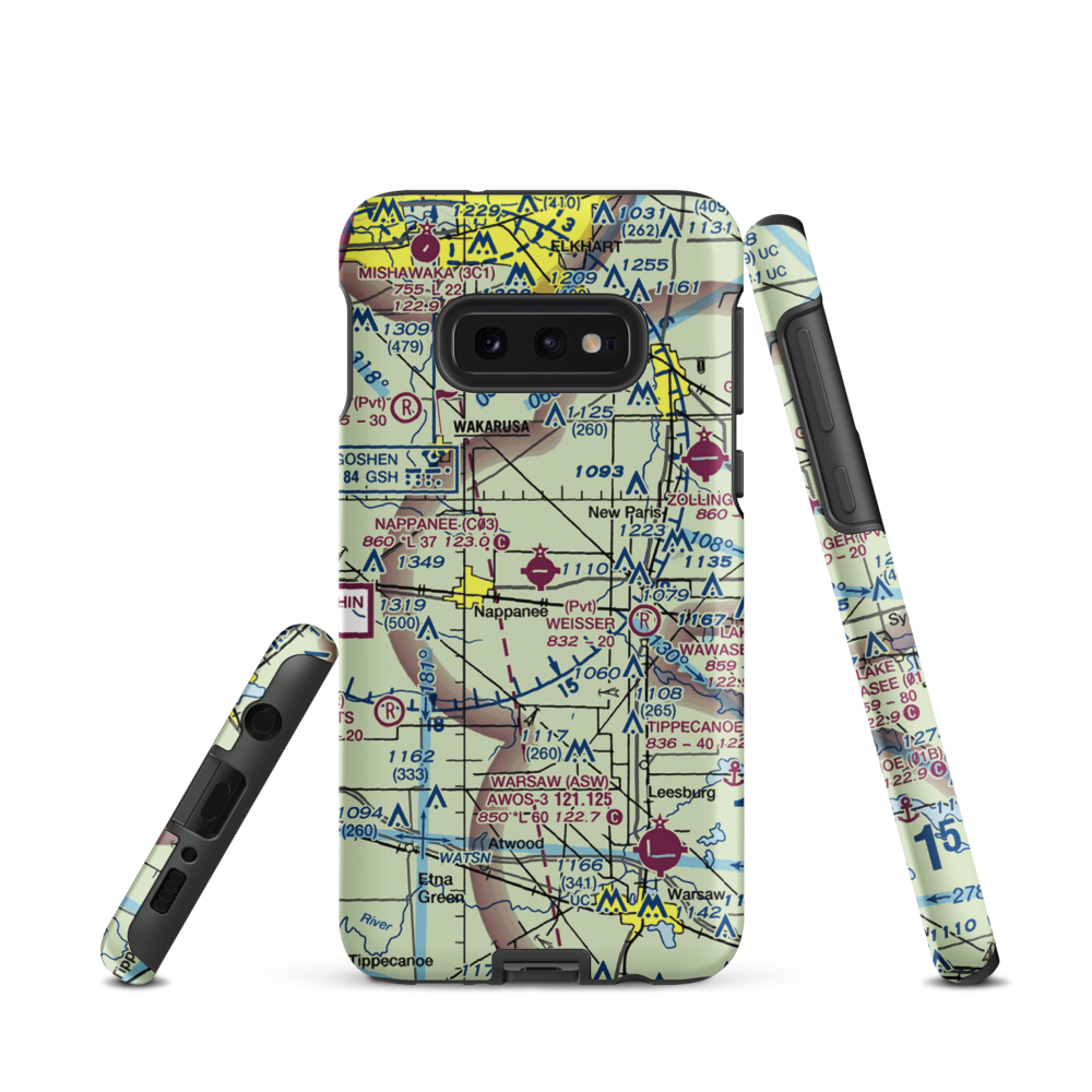 Nappanee Municipal Airport (C03) VFR Sectional Samsung Phone Case Samsung Galaxy S10e model shown