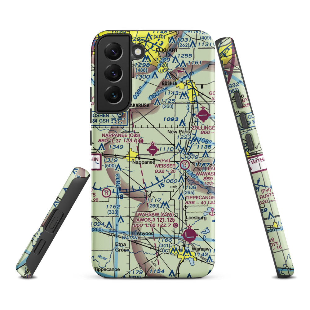 Nappanee Municipal Airport (C03) VFR Sectional Samsung Phone Case Samsung Galaxy S22 Plus model shown