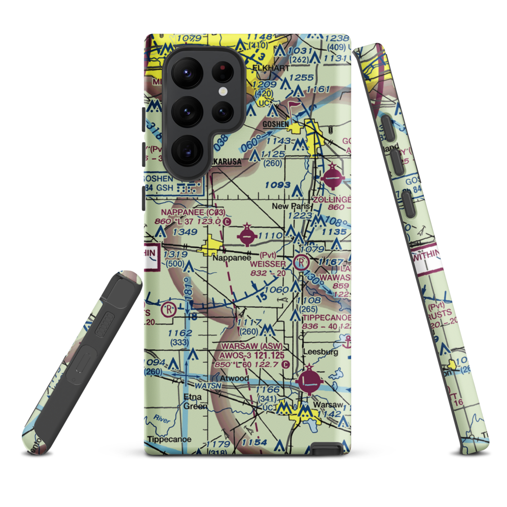 Nappanee Municipal Airport (C03) VFR Sectional Samsung Phone Case Samsung Galaxy S22 Ultra model shown