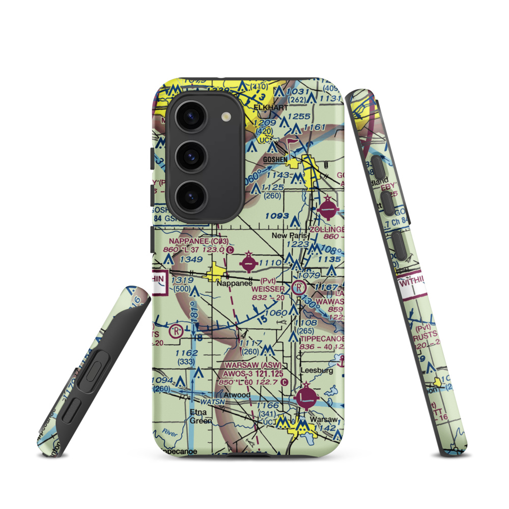 Nappanee Municipal Airport (C03) VFR Sectional Samsung Phone Case Samsung Galaxy S23 model shown