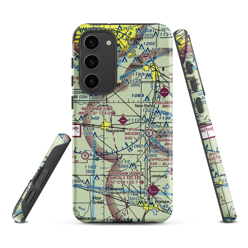 Nappanee Municipal Airport (C03) VFR Sectional Samsung Phone Case Samsung Galaxy S23 Plus model shown