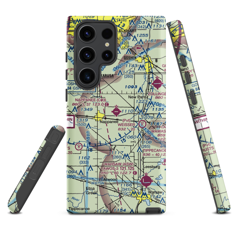 Nappanee Municipal Airport (C03) VFR Sectional Samsung Phone Case Samsung Galaxy S23 Ultra model shown