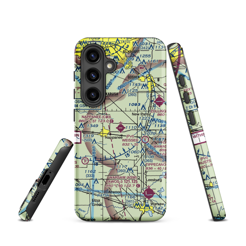 Nappanee Municipal Airport (C03) VFR Sectional Samsung Phone Case Samsung Galaxy S24 model shown