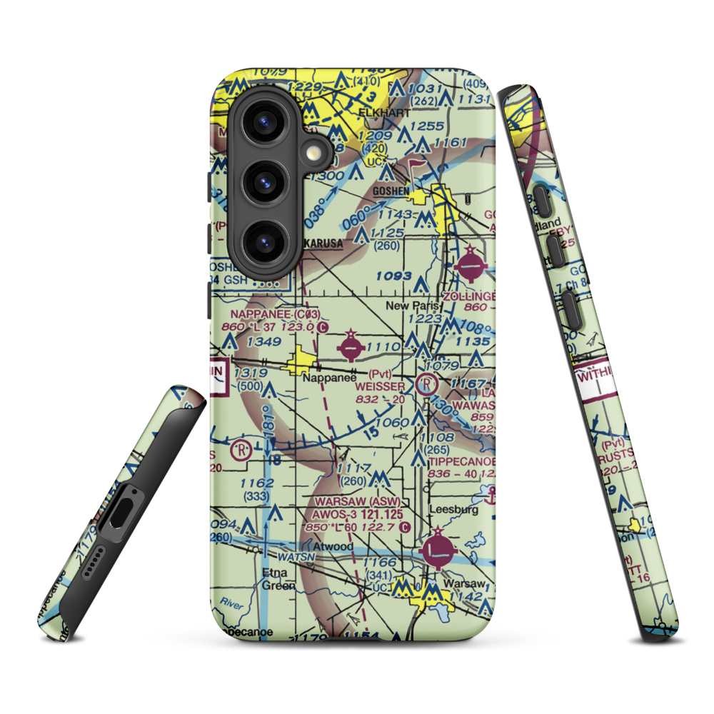 Nappanee Municipal Airport (C03) VFR Sectional Samsung Phone Case Samsung Galaxy S24 Plus model shown
