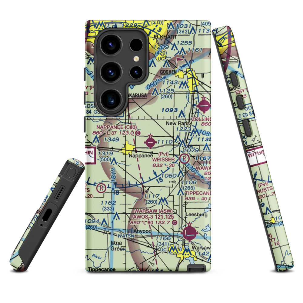Nappanee Municipal Airport (C03) VFR Sectional Samsung Phone Case Samsung Galaxy S24 Ultra model shown