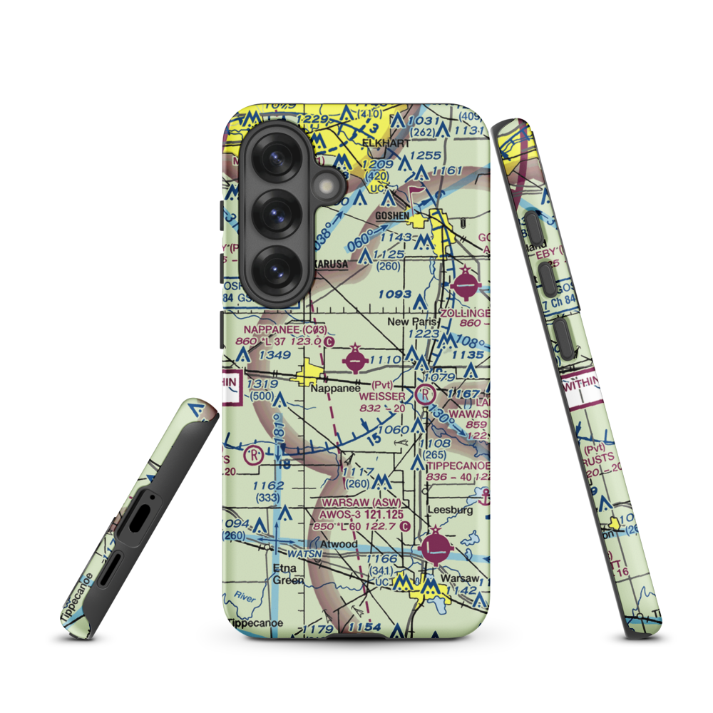 Nappanee Municipal Airport (C03) VFR Sectional Samsung Phone Case Samsung Galaxy S25 model shown