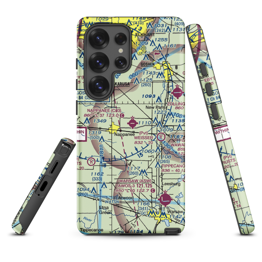 Nappanee Municipal Airport (C03) VFR Sectional Samsung Phone Case Samsung Galaxy S25 Ultra model shown