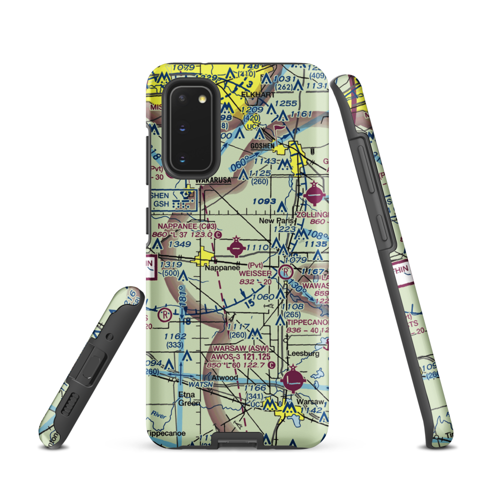 Nappanee Municipal Airport (C03) VFR Sectional Samsung Phone Case Samsung Galaxy S20 model shown