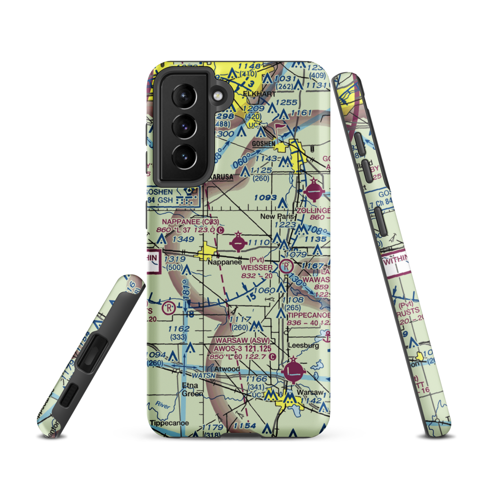 Nappanee Municipal Airport (C03) VFR Sectional Samsung Phone Case Samsung Galaxy S21 model shown