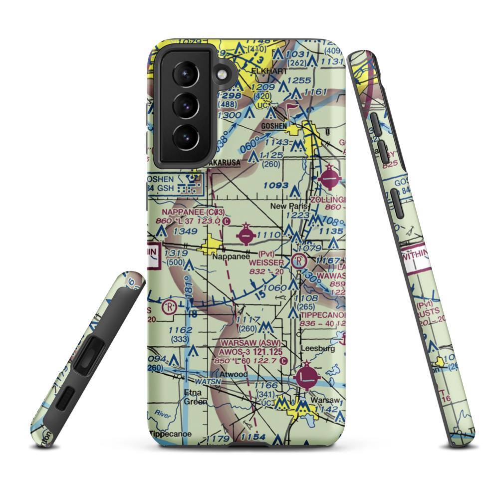 Nappanee Municipal Airport (C03) VFR Sectional Samsung Phone Case Samsung Galaxy S21 Plus model shown