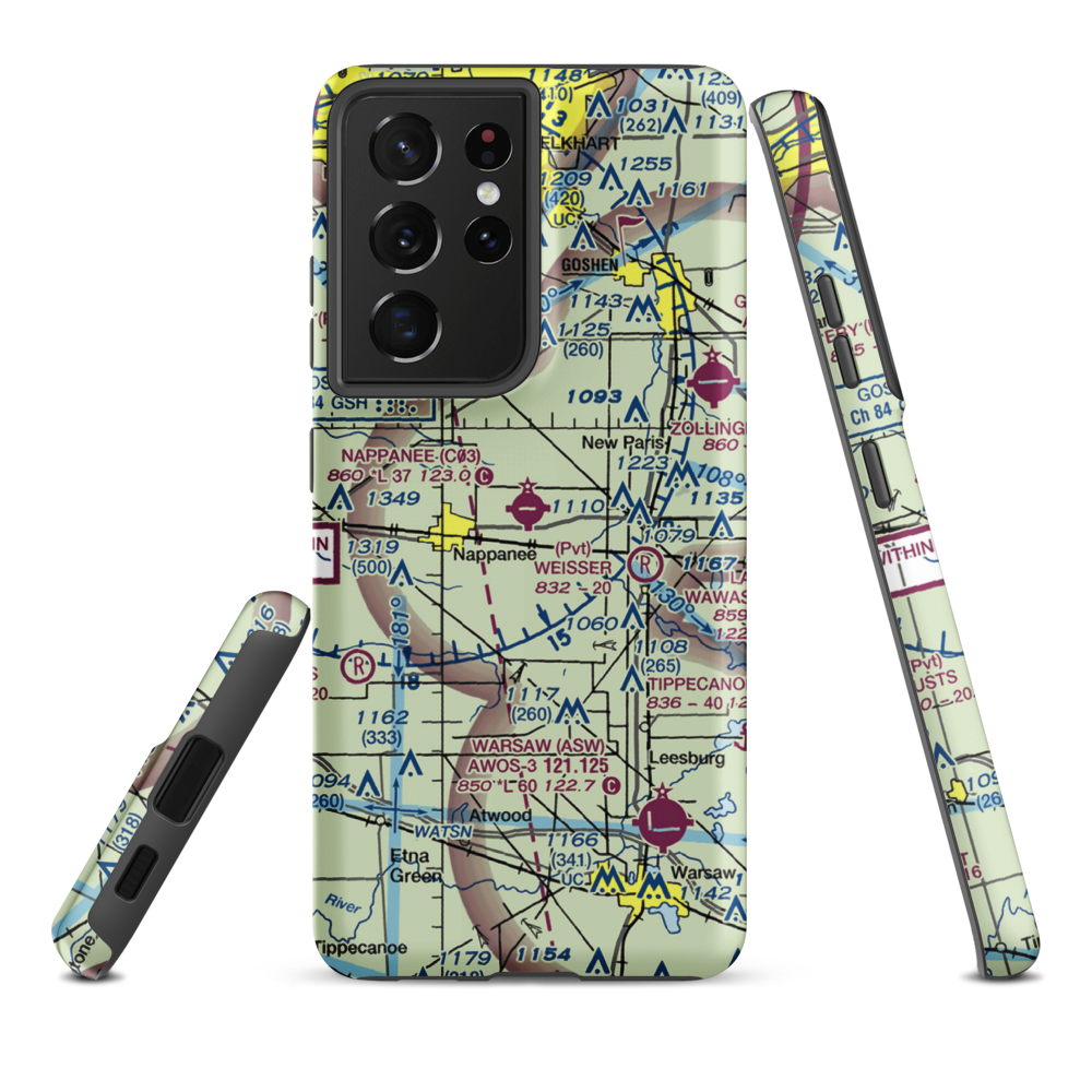 Nappanee Municipal Airport (C03) VFR Sectional Samsung Phone Case Samsung Galaxy S21 Plus model shown