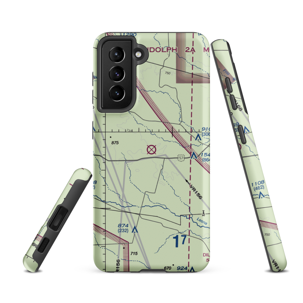 Nash Ranch Airport (XA64) VFR Sectional Samsung Phone Case Samsung Galaxy S21 FE model shown